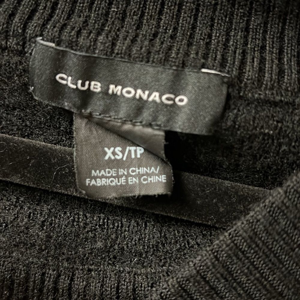 Club Monaco Quine‎ Black Chiffon Boat Neck Sweater XS -17” Pit to Pit - Picture 3 of 9